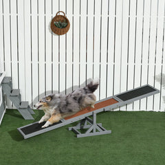 Wood Pet Seesaw Platform Dog Agility Training Equipment Run Game Toy Weather Resistant Pet Supplies Grey