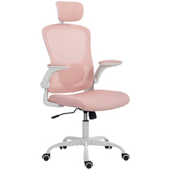 Ergonomic Office Chair, Mesh Desk Chair with Adjustable Headrest, Lumbar Support and Height, Flip-Up Armrests, Black