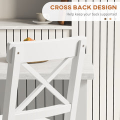 Counter Height Stools Set of 2, Farmhouse Bar Stools with Backs, Solid Wood Counter Stools for Kitchen Island