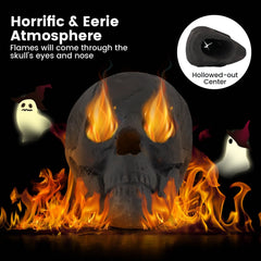 Halloween Fire Pit Skull Halloween Decoration-Black