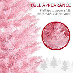 6' Pre Lit Artificial Pencil Christmas Trees, Xmas Tree with Realistic Branches and Warm White LED Lights, Green