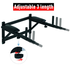 Wall Mounted Dip Station Multi-Function Power Tower Set Home Gym Pull Up Bar Chin Up Exercise Bar Knee Raise Triceps Leg Dipping Raise Rack Black