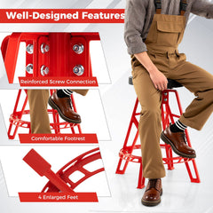 Heavy-Duty Aluminum Garage Bar Chair with 360° Swiveling Seat-Red