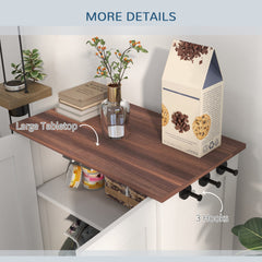 Pet Food Storage Container Dog Feeding Station w/ Adjustable Panel, Hooks, for Medium Sized Dogs, Black