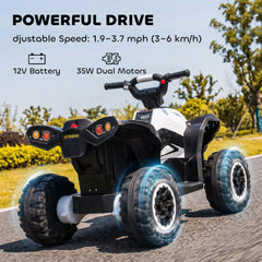 Kids 4 Wheeler Quad with Music, Headlights, High & Low Speed, Kids ATV for 3-5 Years Old Boys & Girl, Red