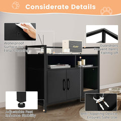 Hidden Cat Washroom with Double Doors and Scratch Cardboard-Black