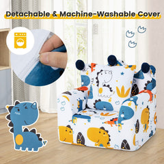 High-density Padding Kids Sofa with Armrest and Extra Pilow-Blue