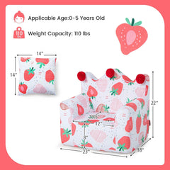 High-density Padding Kids Sofa with Armrest and Extra Pilow-Pink