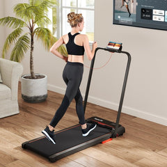 Home Fitness & Relaxation Set – 3 in 1 Folding Treadmill and Modern Accent Chair