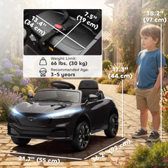Ride On Car for Kids, Licensed Ford Mustang Mach-E 12V Electric Car with Remote Control, LED Light, Music, Black