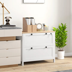 2 Drawer File Cabinet, Lockable Filing Cabinet with Adjustable Hanging Bar for Letter, A4 and Legal Size, Black