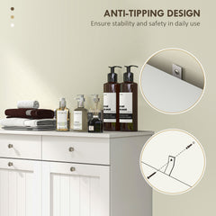 Laundry Cabinet, Tilt Out Laundry Hamper Cabinet with 2 Baskets, Bathroom Hamper Cabinet with 2 Drawers, Black