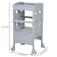 Step Stool with Safety Rail and Support Handles Kitchen Counter Step-up Helper