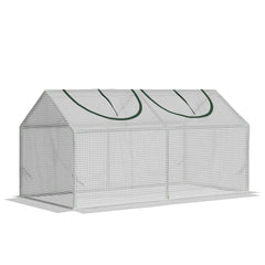 Portable Mini Tunnel Greenhouse Garden Warm House with 2 Windows Steel Frame PE Cover, 47" x 24" x 24", White