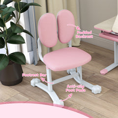 Kids Desk and Chair Set with Tilting Desktop, Adjustable Height, Drawer and Shelves for Boys Girls Ages 3-12, Grey
