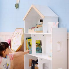 Toy Storage Organizer Cabinet, 3-Tier Kids Bookshelf for Playroom, Kids Room, Nursery, Kindergarten, White
