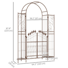 7ft Garden Arch Trellis, Metal Arch, Outdoor Garden Arbor for Climbing Plants, Wedding Decoration