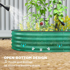 7 x 3 x 1ft Galvanized Raised Garden Bed Kit, Metal Planter Box with Safety Edging, Green