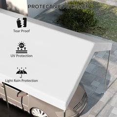 10 x 20ft Carport Replacement Canopy, UV Resistant Garage Car Cover with Ball Bungee Cords, Dark Grey