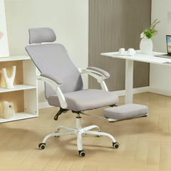 Ergonomic Office Chair, Mesh Reclining Desk Chair with Adjustable Lumbar Support, Headrest, Beige