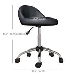 Salon Stool, Adjustable Rolling Stool, Black
