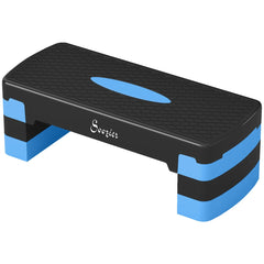 Aerobic Exercise Step Platform, 4"/6"/8" Adjustable Aerobic Stepper with Risers, Workout Stepper for Home Gym, Blue