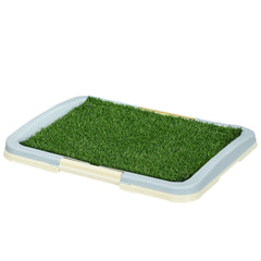 Puppy Training Pad, Indoor Portable Puppy Pad, with Artificial Grass, Grid, Panel, Tray, 24.8" x 19.1"