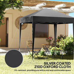 6.6'x6.6' Pop Up Canopy Tent with Sidewalls, Instant Sun Shelter Camping Gazebo with Carry Bag, Black