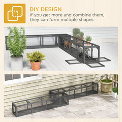 79" Long Cat Tunnel, Cat shelter L- Shape with Extendable Design, Cat Enclosure for Indoor/Outdoor Use, Lead Grey