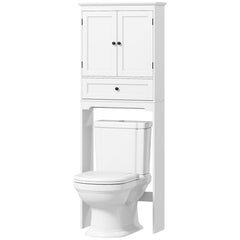 Over The Toilet Storage, Modern Bathroom Cabinet Over Toilet with Drawer, Cabinet and Adjustable Shelf, White