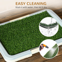 Puppy Training Pad, Indoor Portable Puppy Pad, with Artificial Grass, Grid, Panel, Tray, 24.8" x 19.1"