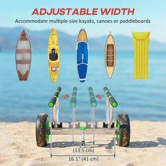 Kayak Cart Dolly Kayak Cart with Adjustable Width Green