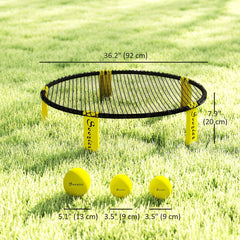 Spike Game Set, Mini Beach Games Set w/ Roundnet, 3 Balls, Pump, Carrying Bag, Portable Outdoor Games for Families