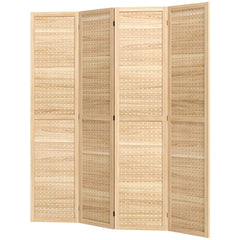 5.6 Ft. Tall 4-Panel Room Divider, Pegboard Panel Freestanding Folding Privacy Screen Panels, Partition Wall Divider for Indoor Bedroom Office, Natural
