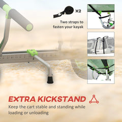 Kayak Cart Dolly Kayak Cart with Adjustable Width Green