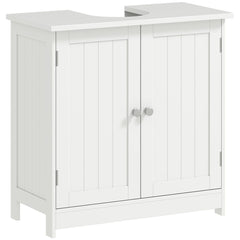 Bathroom Vanity, 24" Pedestal Sink Bathroom Vanity Furniture with 2 Doors and Shelf, White