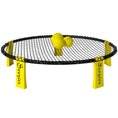Spike Game Set, Mini Beach Games Set w/ Roundnet, 3 Balls, Pump, Carrying Bag, Portable Outdoor Games for Families