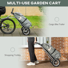Bike Trailer, Bicycle Cargo Trailer with 12" Wheels, Reflective Strips, Outdoor Wagon Carrier with Aluminum Frame