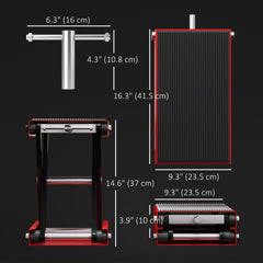 1100lbs Motorcycle Jack, Height Adjustable Motorcycle Scissor Lift Jack with Anti-Slip Wide Deck for Home Garage, Red