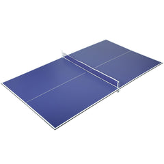 9 ft Folding Ping Pong Table Top for Pool Tables, Table Tennis Conversion Top with Net, Foam Padding, Blue
