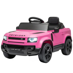 12V Ride on Car Licensed Land Rover with Remote, Suspension, Slow Start, 3 Speeds, Lights, Music, Horn for 3-5, Pink