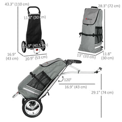 Bike Trailer, Bicycle Cargo Trailer with 12" Wheels, Reflective Strips, Outdoor Wagon Carrier with Aluminum Frame