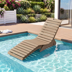 In Pool Lounge Chair in Brown HDPE, 46.5 lb Anti Float Weight, 450 lb Capacity