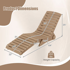 In Pool Lounge Chair in Brown HDPE, 46.5 lb Anti Float Weight, 450 lb Capacity