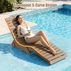 In Pool Lounge Chair in Brown HDPE, 46.5 lb Anti Float Weight, 450 lb Capacity