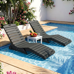 In Pool Lounge Chair in Dark Gray HDPE for Sun Shelves, 450 lb Capacity