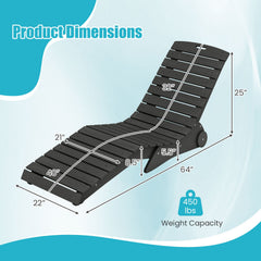 In Pool Lounge Chair in Dark Gray HDPE for Sun Shelves, 450 lb Capacity