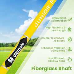 Individual Gold Club for Boys and Girls with Fiberglass Shaft and Headcover-Yellow