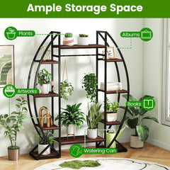 Indoor Plant Stand 63 inches Tall 10-Tier Corner Metal Plant Shelf Large Flowerpot Holder-Brown