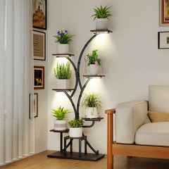 Indoor Plant Stand with Grow Lights 58 inches Tall 8-Tier Corner Metal Plant Shelf-Set of 2